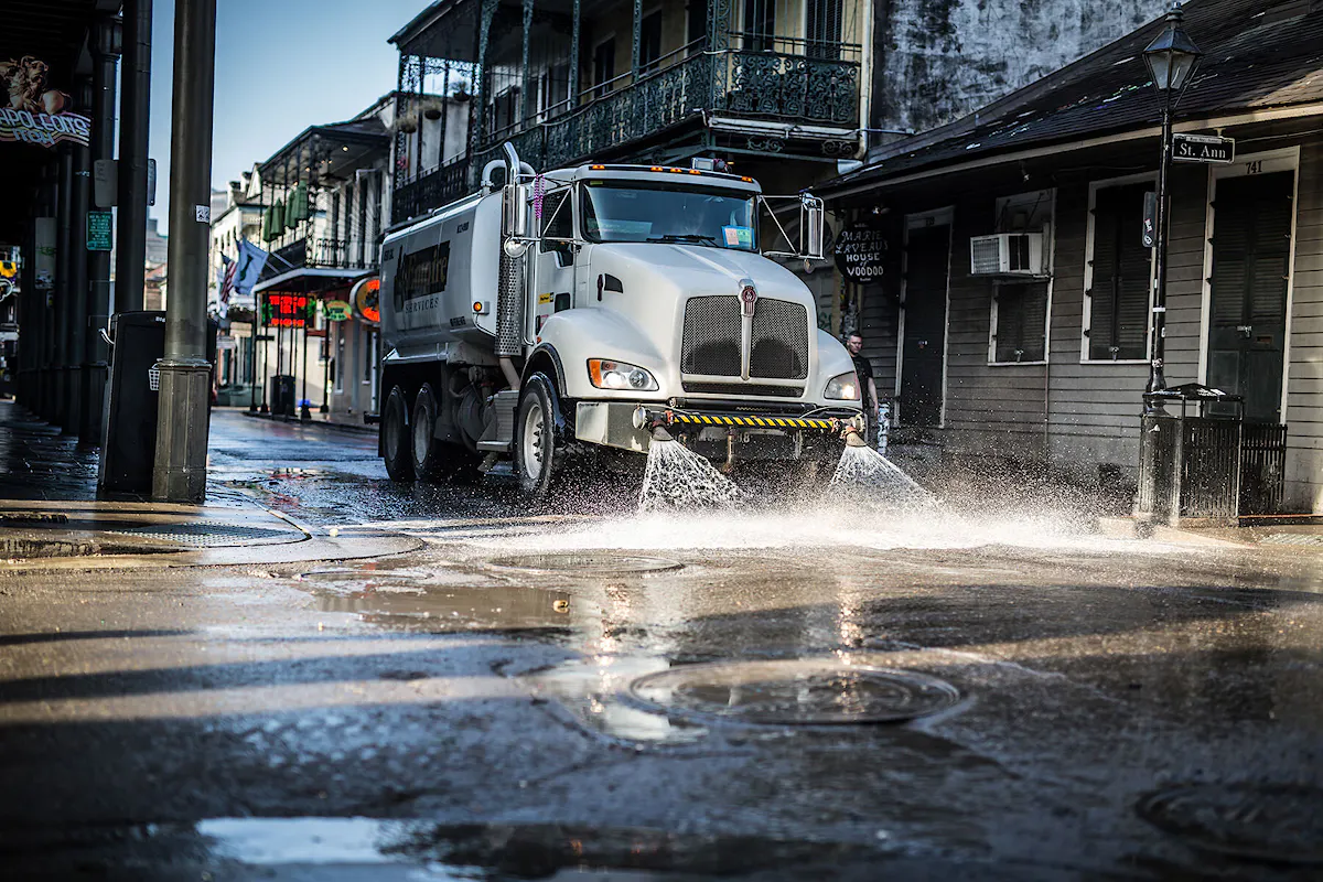 KBS cleans the streets following Mardi Gras