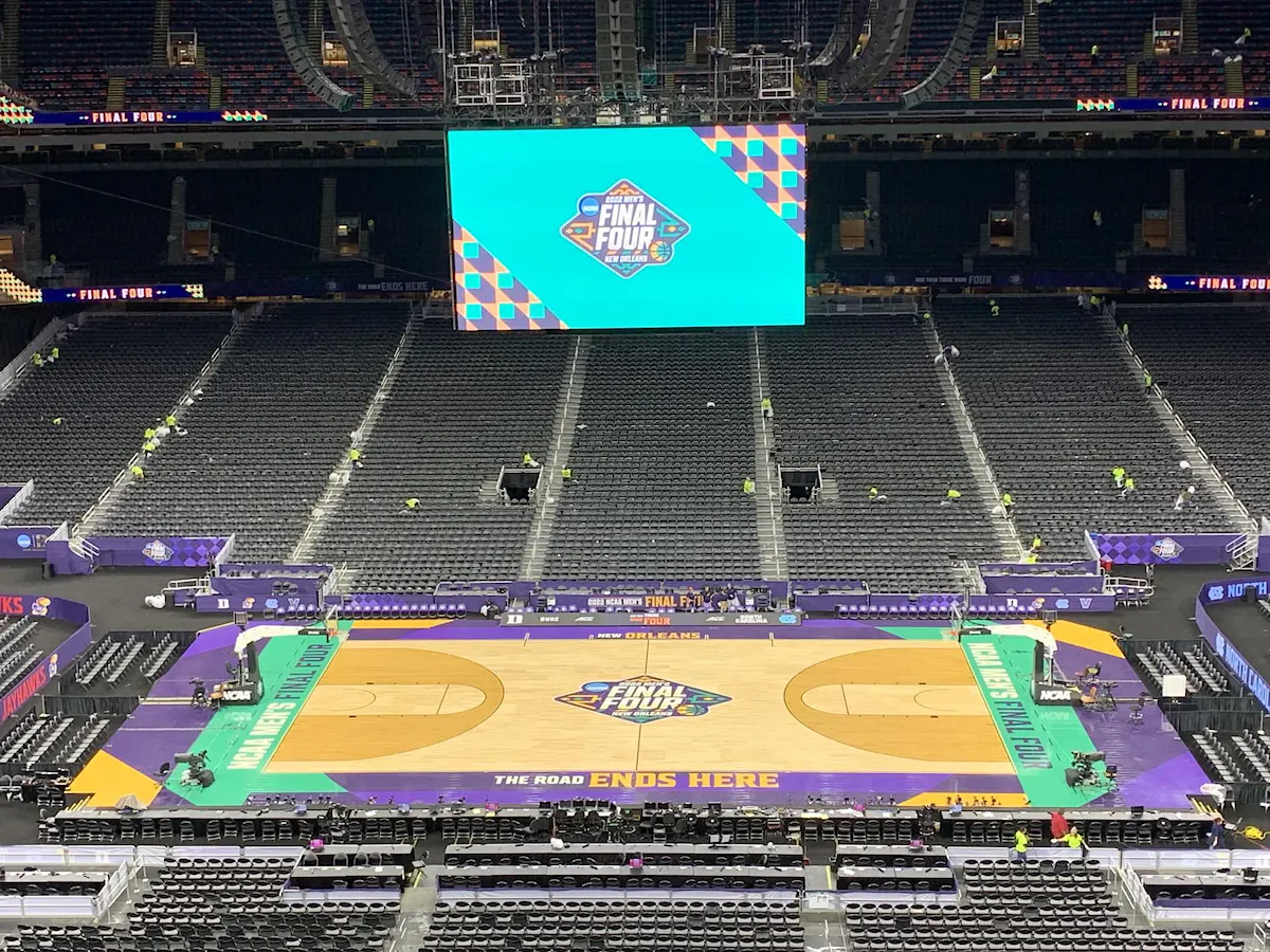 Wideview of KBS crews working Final Four Weekend